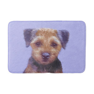 Tapis De Bain Peinture sur la frontière de Terrier - jolie art o