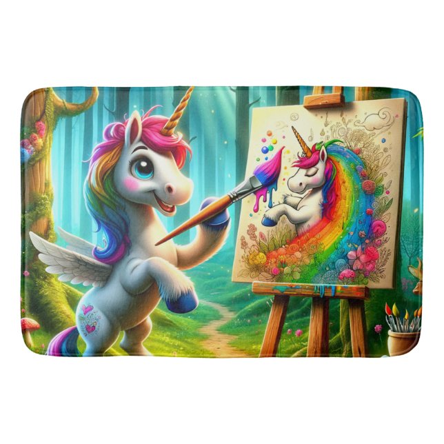 Tapis De Bain Peinture Unicorne (Devant)