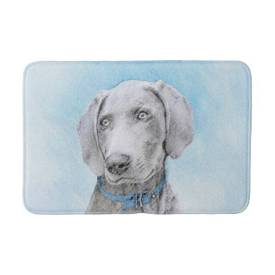 Tapis De Bain Peinture Weimaraner - Joli art original chien