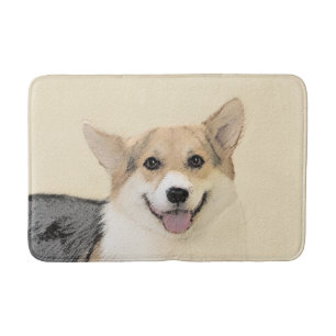 Tapis De Bain Pembroke Welsh Corgi Peinture - Art Chien original