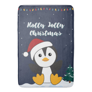 Tapis De Bain Penguin Christmas Snow Winter Animals Penguins Bat