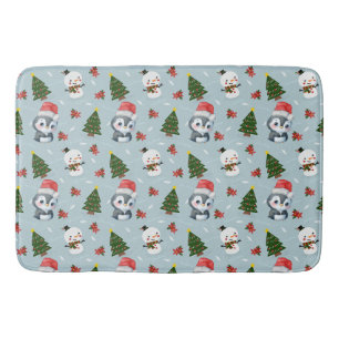 Tapis De Bain Penguin Père Noël Joyeux Joyeux motif d'arbre de N