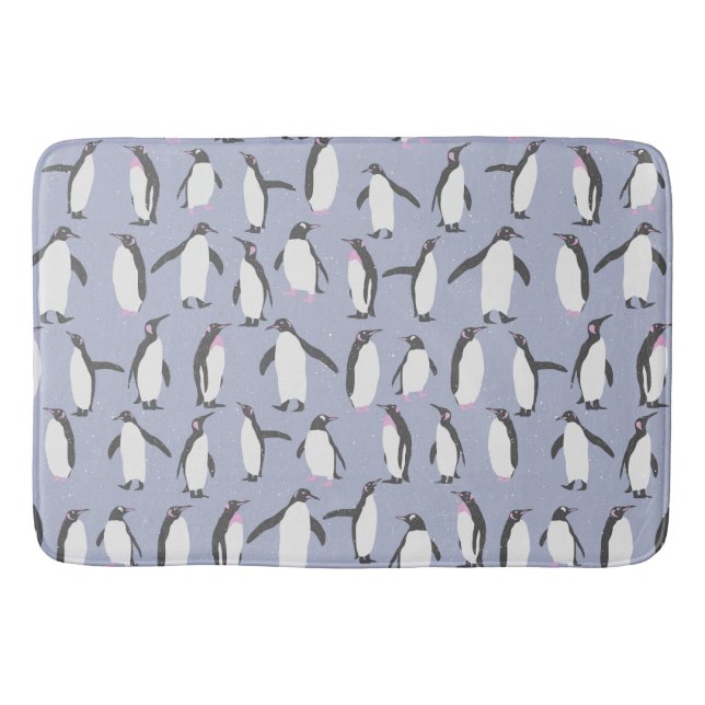 Tapis De Bain Penguins d'hiver sans faille motif + vos idées (Devant)