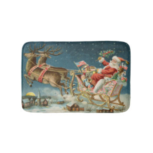 Tapis De Bain Père Noël Antique Sleigh Reindeer