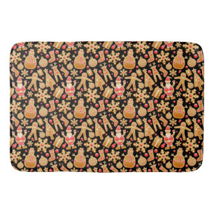 Tapis De Bain Père Noël & Bonhomme de Neige Biscuits de Noël au