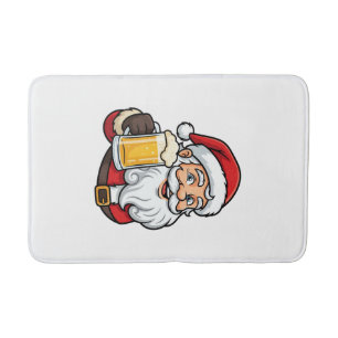 Tapis De Bain Père Noël buvant de la bière Graphique de Noël