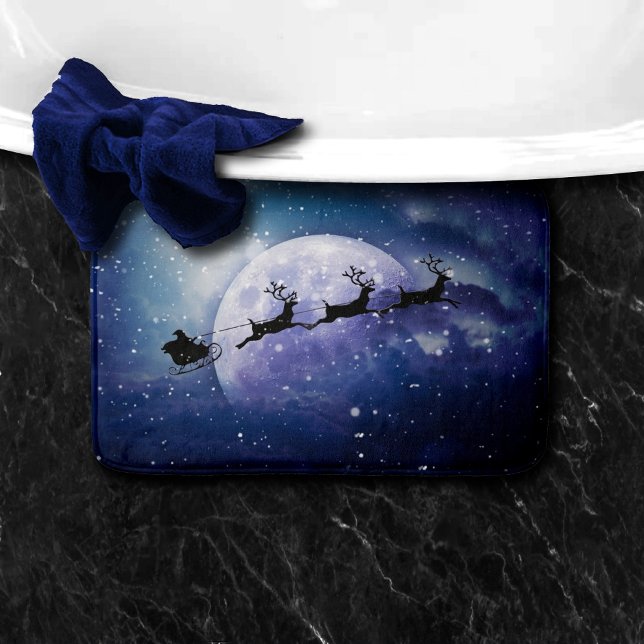 Tapis De Bain Père Noël Sleigh | Imaginaire Galaxy Christmas Nig (Créateur téléchargé)