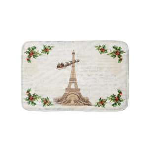 Tapis De Bain Père Noël vintage à Paris Mat de bain de Noël