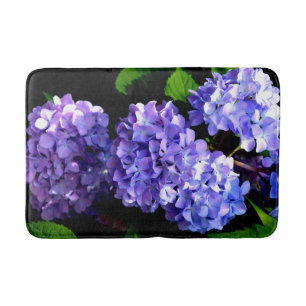 Tapis De Bain Périwinkel hydrangeas violet bleu fleur floral