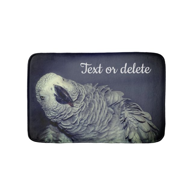 Tapis De Bain Perroquet gris d'Afrique mignon oiseau Personnalis (Devant)