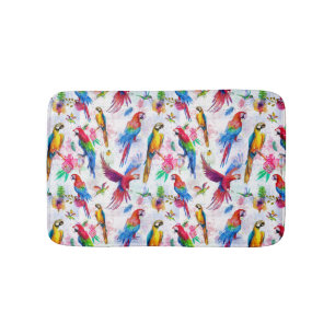 Tapis De Bain Perroquets de style d'aquarelle