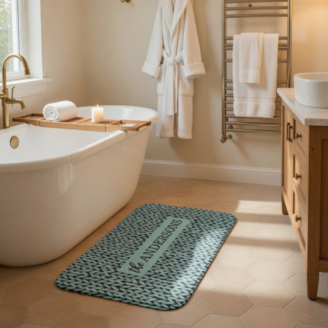 Tapis De Bain Personalized Knit Pattern  (Créateur téléchargé)