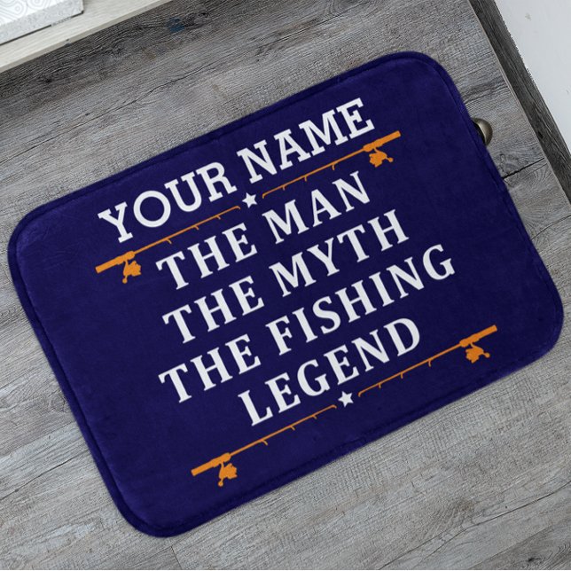 Tapis De Bain Personnalisé L'Homme Le Mythe La Légende De La Pêc (Créateur téléchargé)