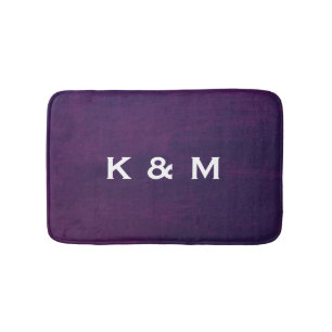 Tapis De Bain Personnalisé Monogramme Purple Personnalisé