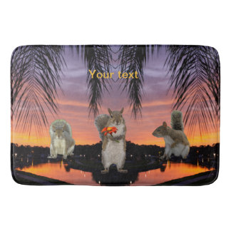 Tapis De Bain Personnaliser les écureuils mignons au coucher du