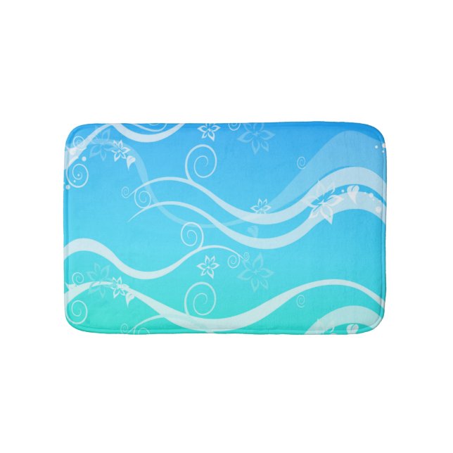 Tapis de bain petit format Turquoise Mer Tourbillo (Devant)