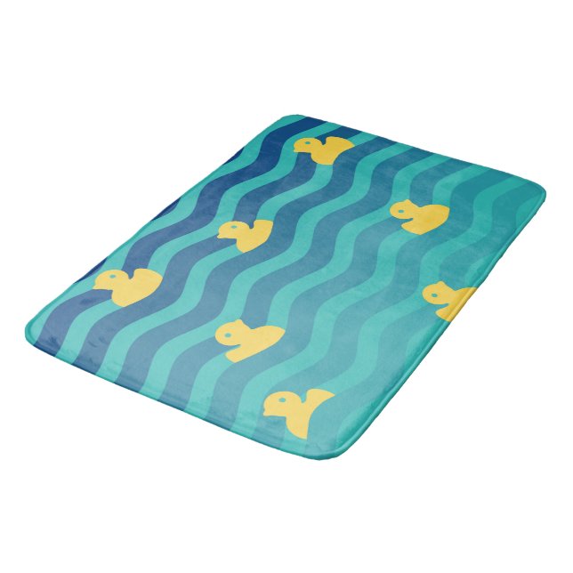 Tapis De Bain Petits canards jaunes flottants (Angle)