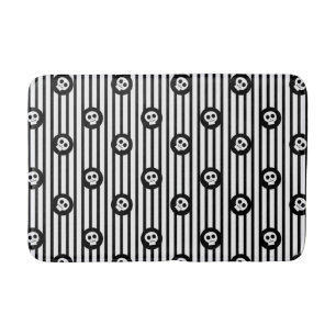 Tapis De Bain Petits crânes Whimsical Crâne noir et blanc