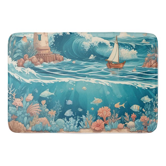 Tapis De Bain Phare & Ocean Dreamscape (Devant)