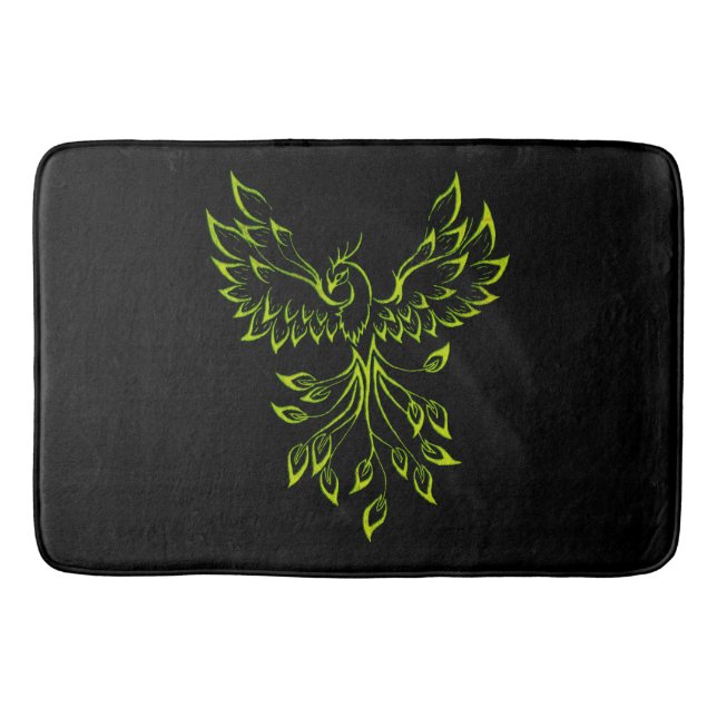 Tapis De Bain Phoenix vert se lève sur le noir (Devant)