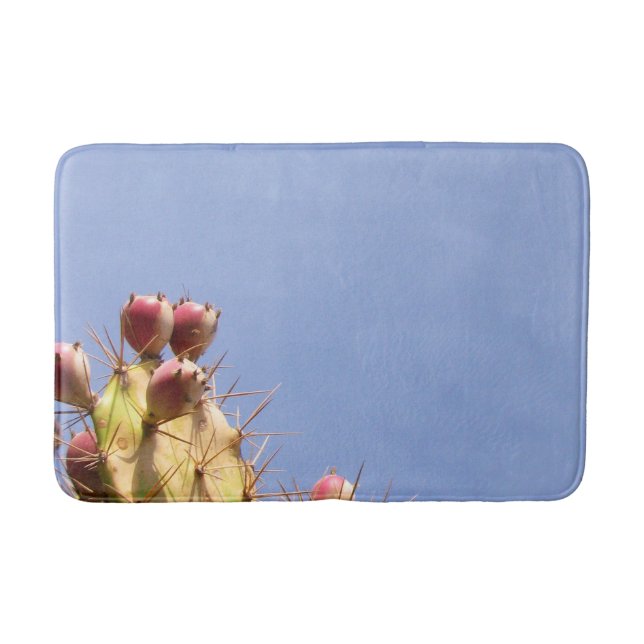 Tapis De Bain Photo de cactus et de ciel bleu (Devant)