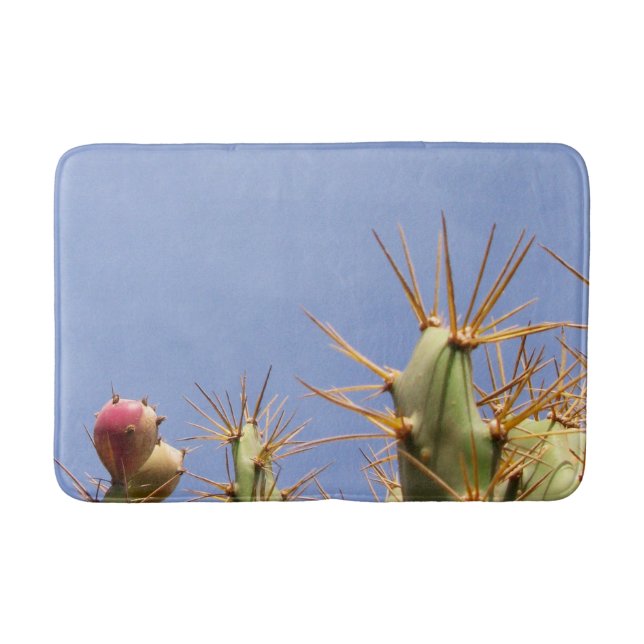 Tapis De Bain Photo de cactus et de ciel bleu (Devant)