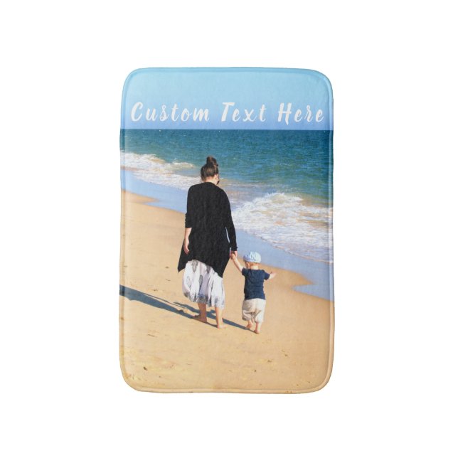 Tapis de bain photo personnalisé avec texte person (Devant (Vertical))