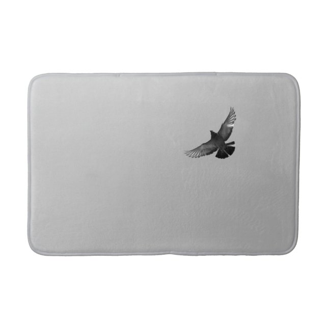 Tapis De Bain Photo simple moderne noir pigeon d'oiseau volant n (Devant)