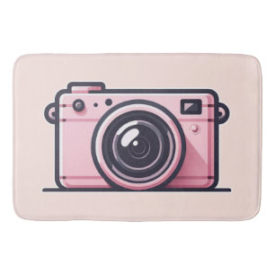 Tapis De Bain Photographie de la caméra de tir rose tendance