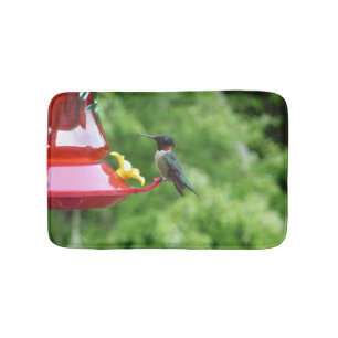 Tapis De Bain Photographie d'oiseau Colibri à gorge rubis