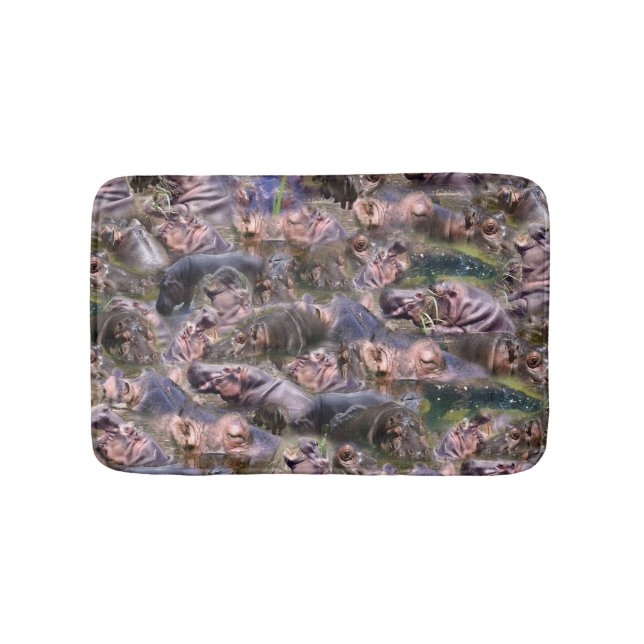 Tapis De Bain Photos Hippo Collarger Petite Mousse Mousse Mat (Devant)