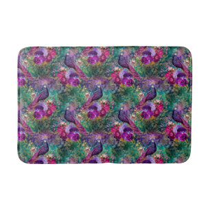 Tapis De Bain Pic rose pourpre Floral