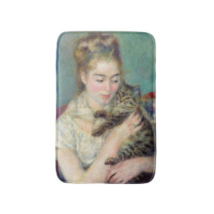 Tapis De Bain Pierre-Auguste Renoir - Femme avec chat