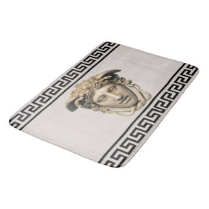 Tapis De Bain Pierre Beige Medusa clé grecque