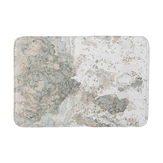 Tapis De Bain Pierre de marbre Abstraite Crème Mint Cali Gris (Devant)