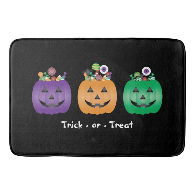 Tapis De Bain Pince À Bonbons Jack-o'-lantern Halloween Ou Trait (Devant)