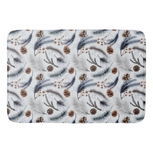 Tapis De Bain Pine Cones et aiguilles de pin Motif d'hiver