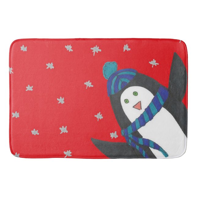 Tapis De Bain Pingouin d'hiver mignon (Devant)