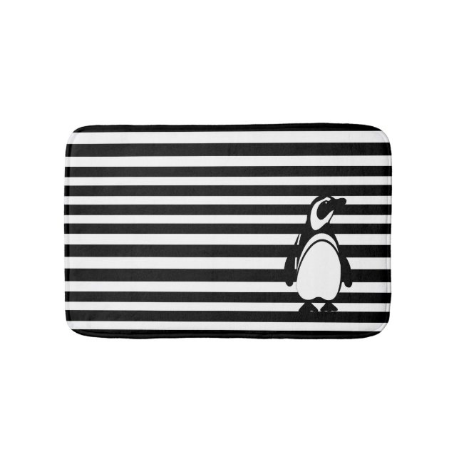 Tapis De Bain Pingouin et rayures (Devant)
