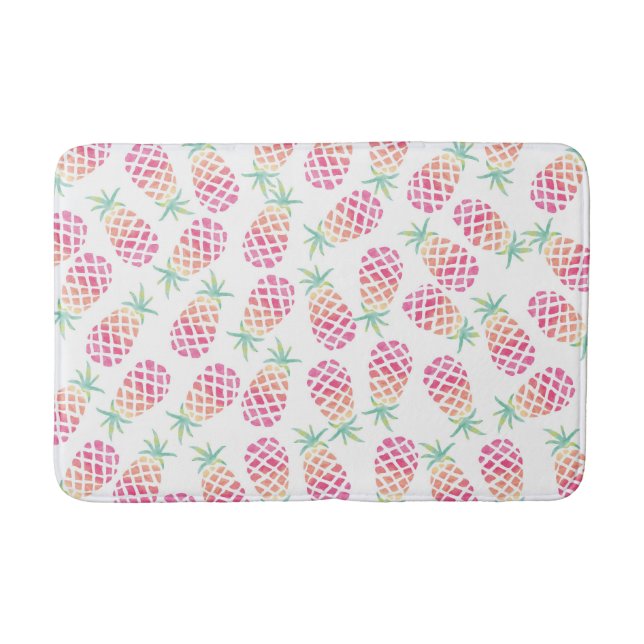 Tapis De Bain Pink ananas mat de bain d'aquarelle (Devant)