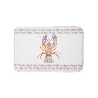 Tapis De Bain Pink and Blue Lobster