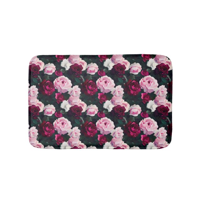 Tapis De Bain Pink and Red Painted Roses (Devant)