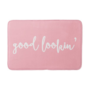 Tapis De Bain Pink Good Loin' Moderne Calligraphie Mat de bain