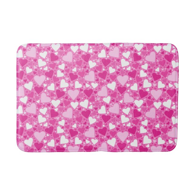 Tapis De Bain Pink Hearts Design for Breast Cancer Awareness (Devant)