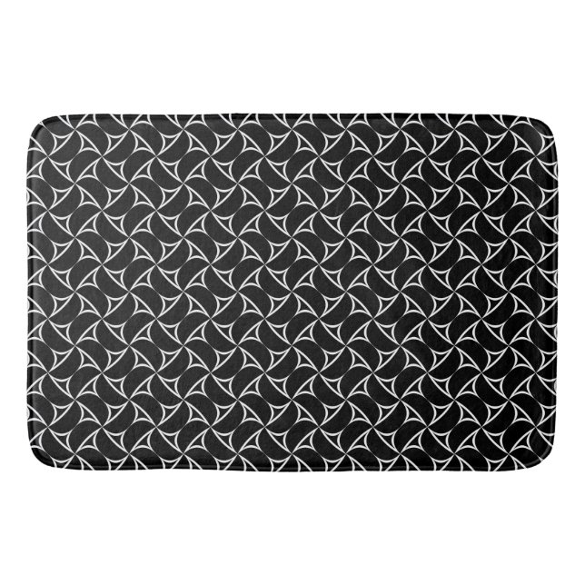Tapis De Bain Pinwheel Spiral White Abstract Illusions Line Art (Devant)