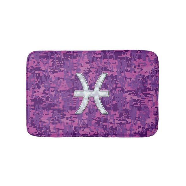 Tapis De Bain Pisces Zodiac Connexion Fuchsia Camion numérique r (Devant)
