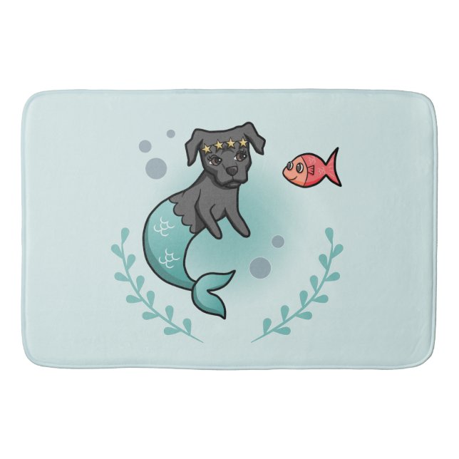 Tapis De Bain Pitbull de sirène (Devant)