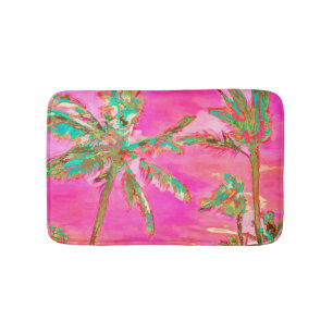 Tapis De Bain Pix Dezines Vintage Hawaiian Beach/Pink