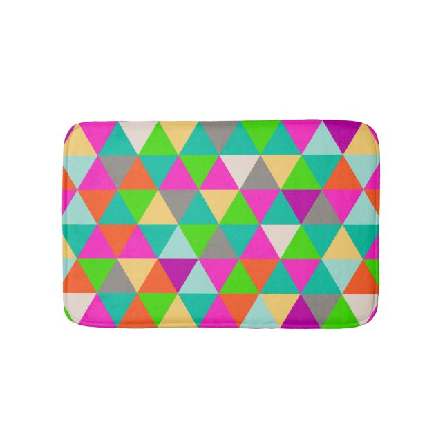 Tapis De Bain PixDezines géométrique/néon/magenta (Devant)