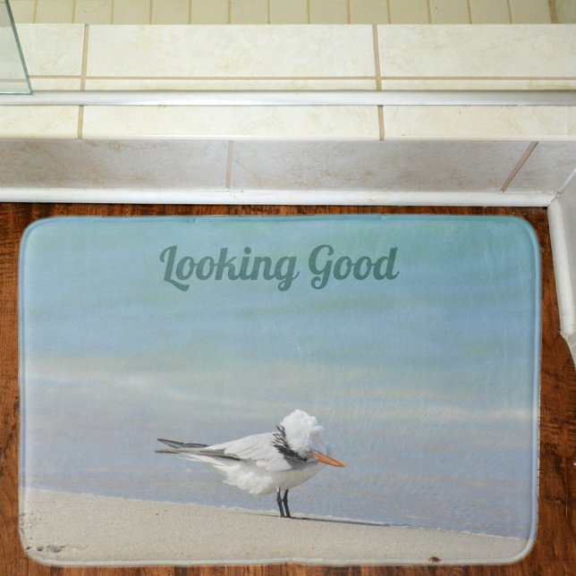 Tapis De Bain Plage côtière Funny Royal Tern Mouette (Créateur téléchargé)